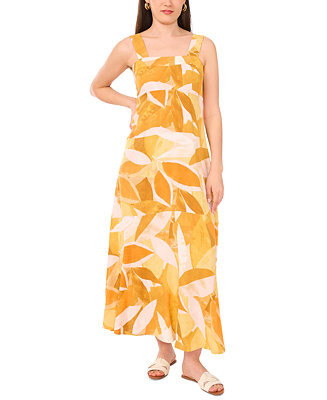 Women's Square-Neck Smocked-Back Sleeveless Maxi Dress - Macy's | Macy's