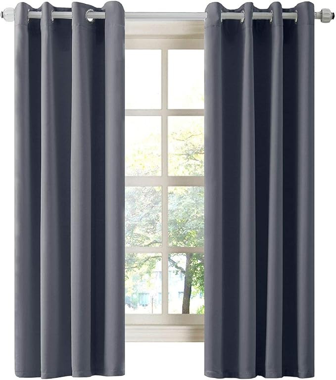 LA PALMA Thermal Insulated Blackout Darkening Grommet Living Room Curtains Window Drapes for Bedr... | Amazon (US)