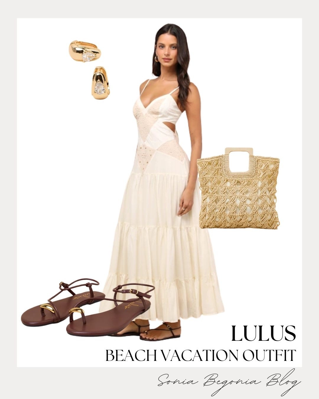 I’m obsessed with this gorgeous Lulus beach vacation outfit inspiration! 🏖️

Styling a white cutout maxi dress with brown strappy sandals, a woven straw tote bag, and chunky gold huggie earrings creates the ultimate resort look. ✨

#LTKunder100 #LTKfit #LTKshoecrush #LTKstyletip #Lulus #VacationOutfit #BeachStyle #MaxiDress #SummerFashion #OutfitInspo

#LTKootd #LTKTravel #LTKSeasonal