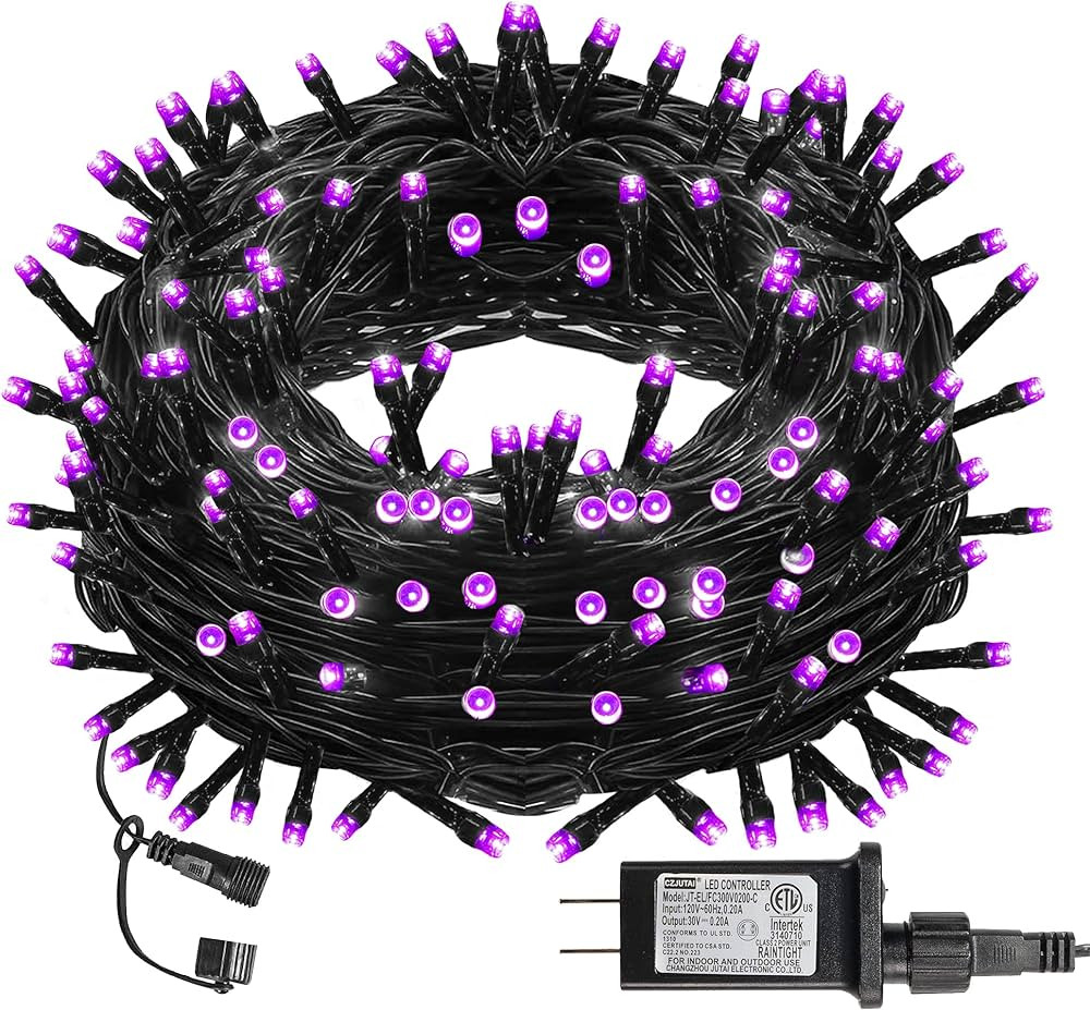Dazzle Bright Halloween String Lights, 66FT 200 LED Connectable Black Wire 8 Modes String Lights,... | Amazon (US)