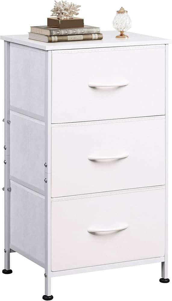 WLIVE Nightstand with 3 Drawers, Fabric Dresser, Organizer Unit, Storage Dresser for Bedroom, Hal... | Amazon (US)