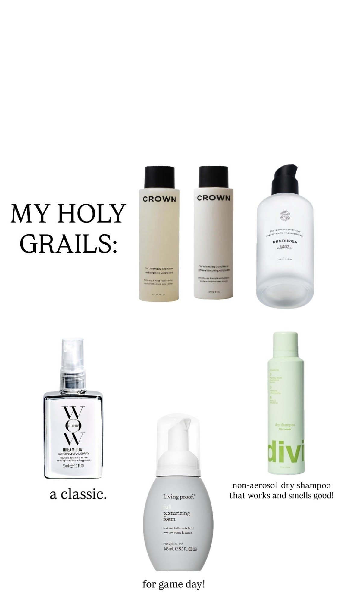 my hair products! Honorable mention for the perfume bc it smells so good w the hair stuff