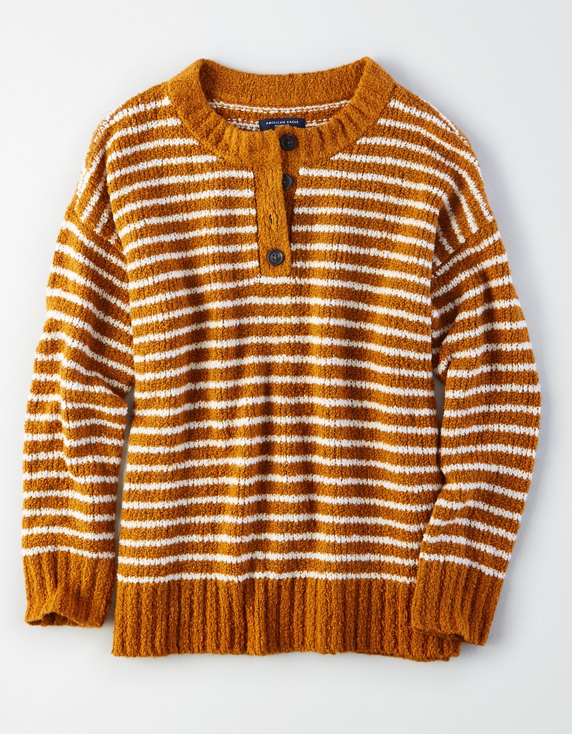 AE Henley Pullover Sweater, Olive | American Eagle Outfitters (US & CA)