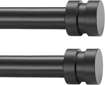 2 Pack Single Curtain Rods, 1Inch Diameter Telescoping Drapery Window Curtain Rod 16-28Inch(1.3-2... | Amazon (US)