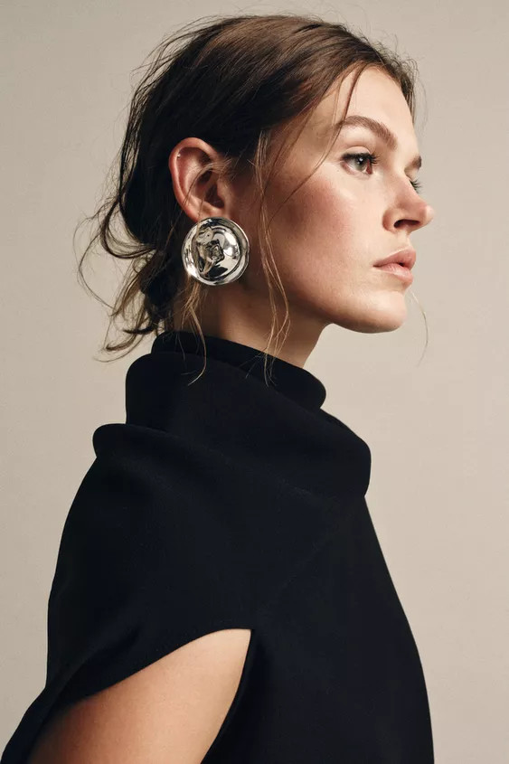 METAL PLATE EARRINGS | Zara US