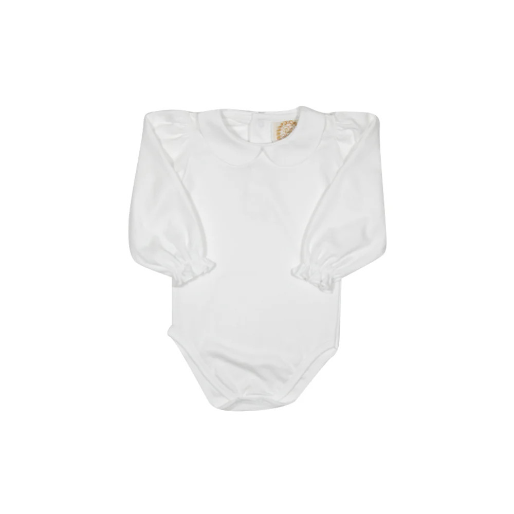 Maude's Peter Pan Collar Shirt & Onesie (Long Sleeve Pima) - Worth Avenue White | The Beaufort Bonnet Company
