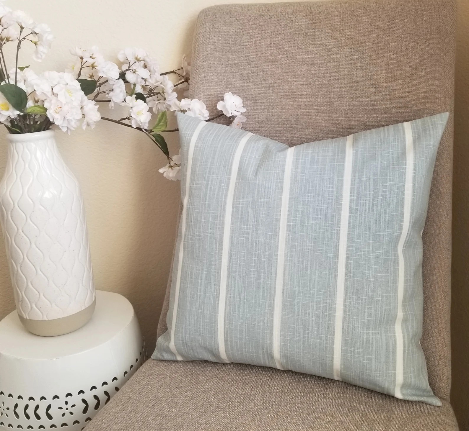 One Soft Blue Pillow Cover, Blue and White Throw Pillow, Decorative Pillow, Blue Euro Sham, Blue ... | Etsy (US)