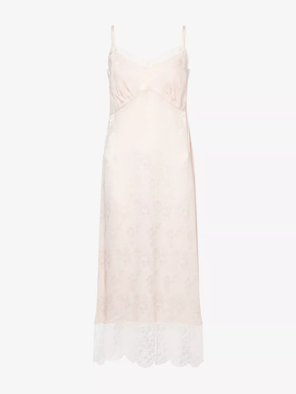 Lace Floral Woven Midi Dress | Selfridges