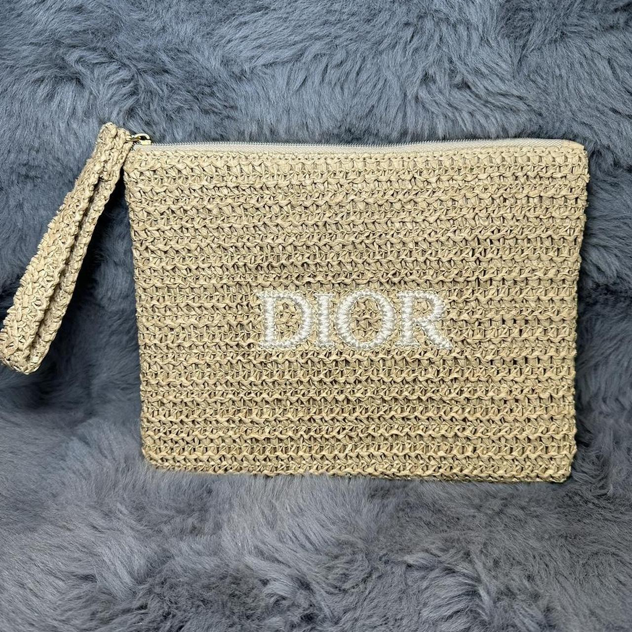 CHRISTIAN DIOR BEAUTY Raffia Logo Cosmetic Pouch \u2013... | Depop | Depop UK