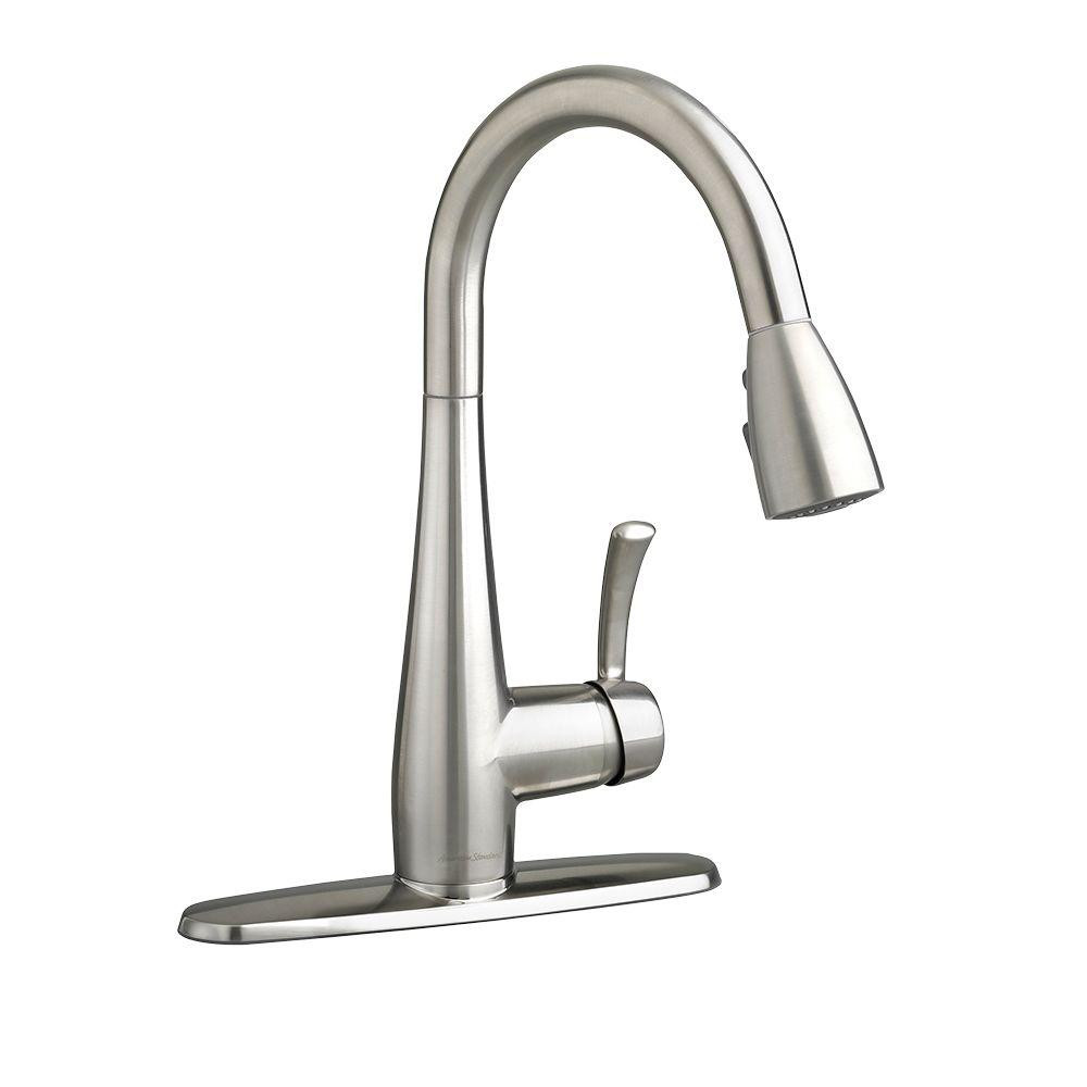 American Standard Quince Single-Handle Pull-Down Sprayer Kitchen Faucet in Stainless Steel, Silver | The Home Depot