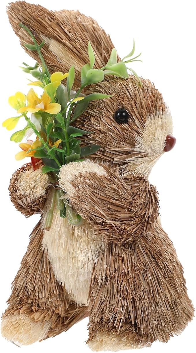Kisangel Wicker Bunny Ornament - Handwoven Straw Rabbit Decor for Farmhouse Easter and Seasonal H... | Amazon (US)