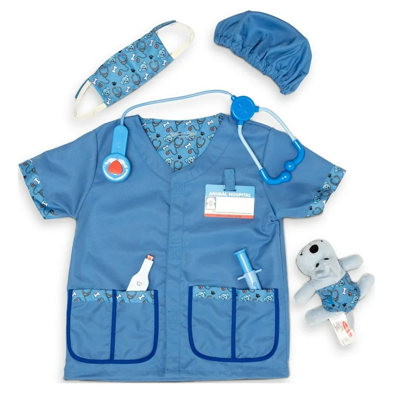 Melissa & Doug Veterinarian Role Play Costume Dress-Up Set (9 pcs) | Walmart (US)