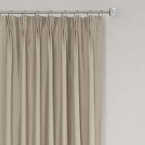 Central Park Linen 100% Blackout Pinch Pleat Window Curtain for Bedroom Living Room Window Treatm... | Amazon (US)