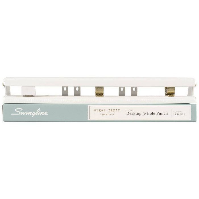 Desktop 3-Hole Punch White/Gold - Sugar Paper | Target