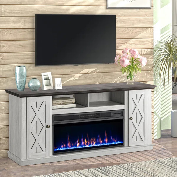 Knighten TV Stand For TVs Up To 78" With Fireplace Included | Wayfair North America
