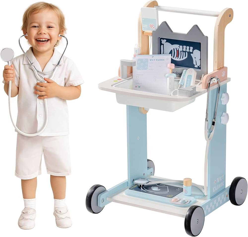 ROBUD Toddler Doctor Play Set, Complete Doctor Kit for Kids with Adjustable Height and Medical To... | Amazon (US)