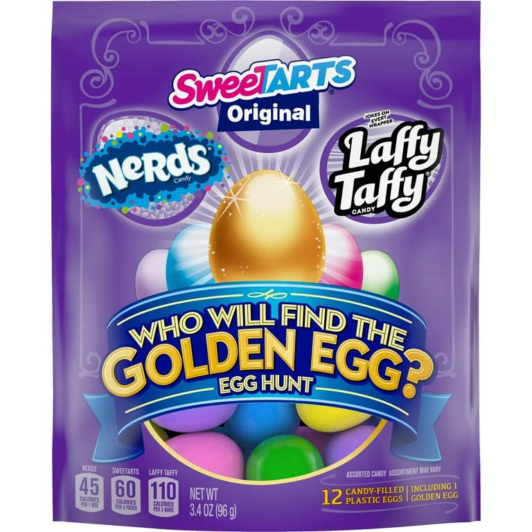 Wonka Golden Egg Plastic Egg Hunt Mix, Candy Variety Pack Prefilled Easter Eggs, 12 Count | Walmart (US)