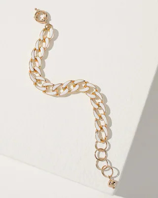White Enamel Links Bracelet | Chico's
