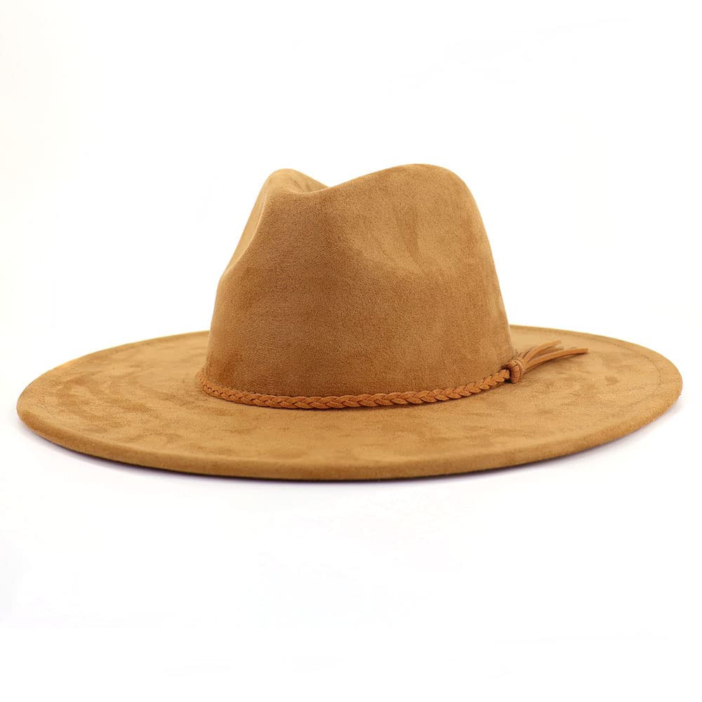 LIDHAY Big Wide Brim Fedora Hats for Women Men Western Suede Hat Large Felt Panama Hat Rancher Ha... | Amazon (US)