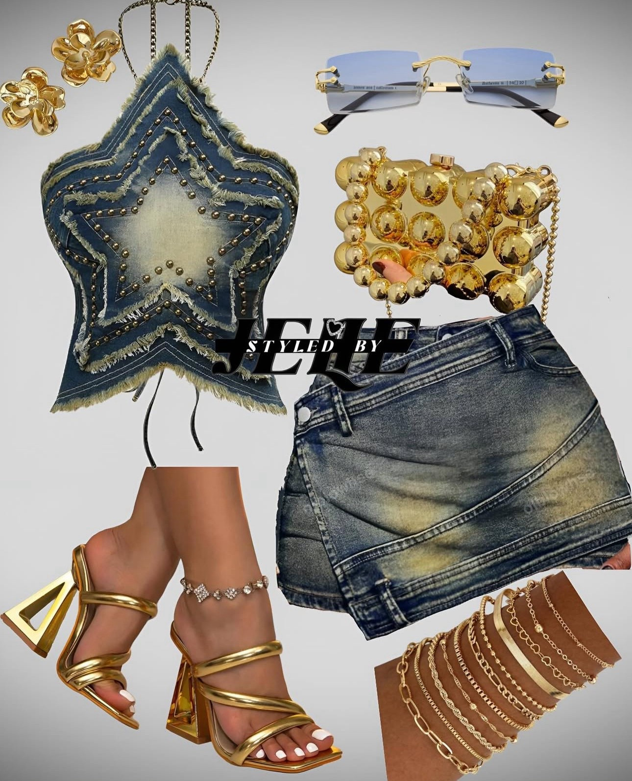 Shein heels outfit idea! 🤍 #styledbyjelie #shein #sheinhaul #denimlook 