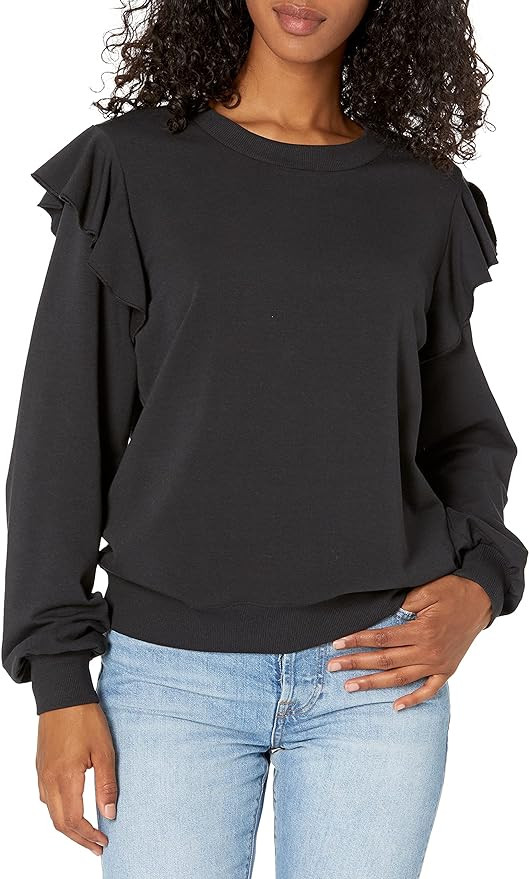 The Drop Women's Ruby Ruffle-Shoulder Supersoft Stretch Sweatshirt | Amazon (US)
