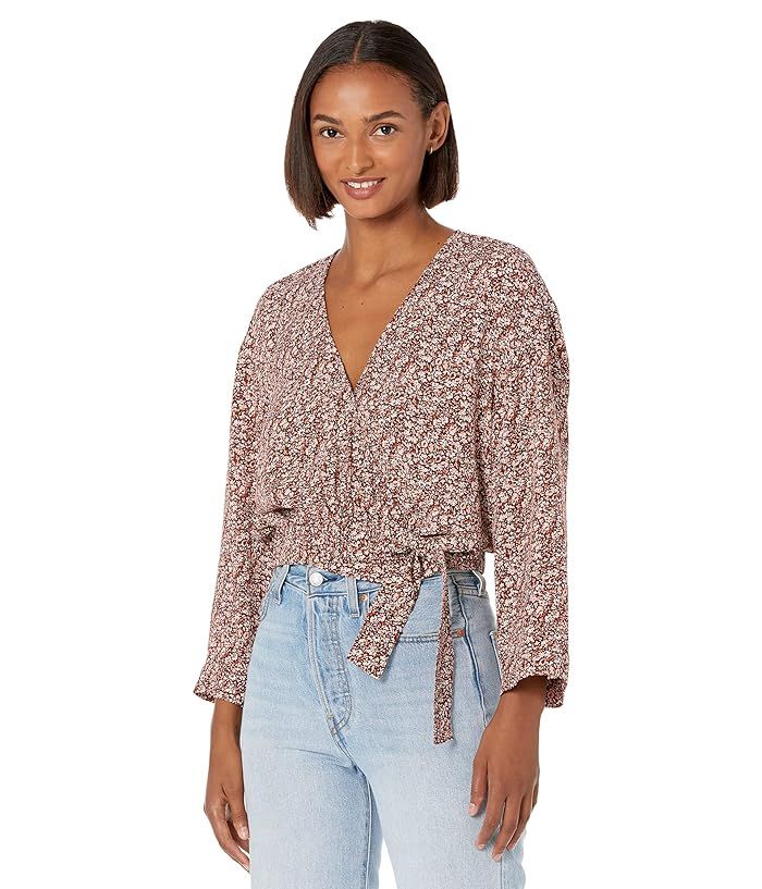 Madewell Tie-Front Wrap Top in Cottage Garden | Zappos