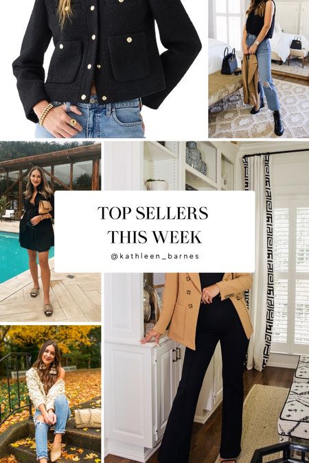 This week’s top sellers - the most flattering black flare pants, Ribcage denim, Pom Pom cardigan, the staple black shirt dress and chanel for less cardigan -