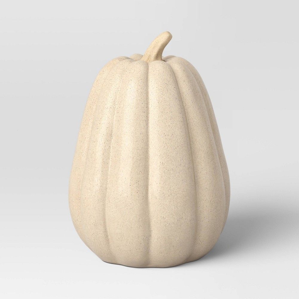 Large Ceramic Gourd Pumpkin Cream - Threshold | Target
