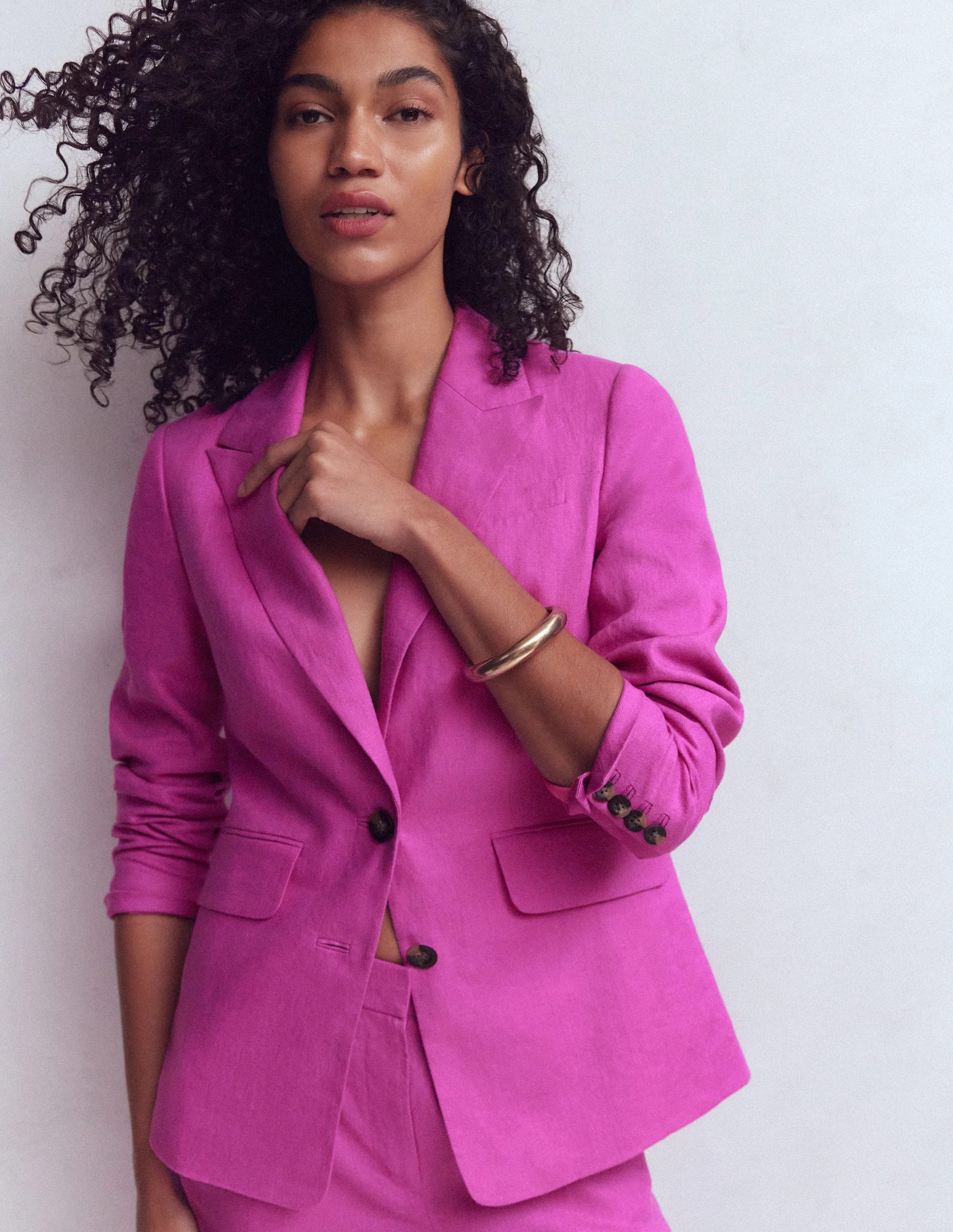 Stamford Linen Blazer-Passion Flower | Boden UK