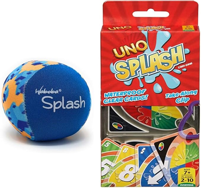 UNO Splash Card Game and Waboba Splash Water Bouncing Ball- 2 Pool and Beach Toys! | Amazon (US)