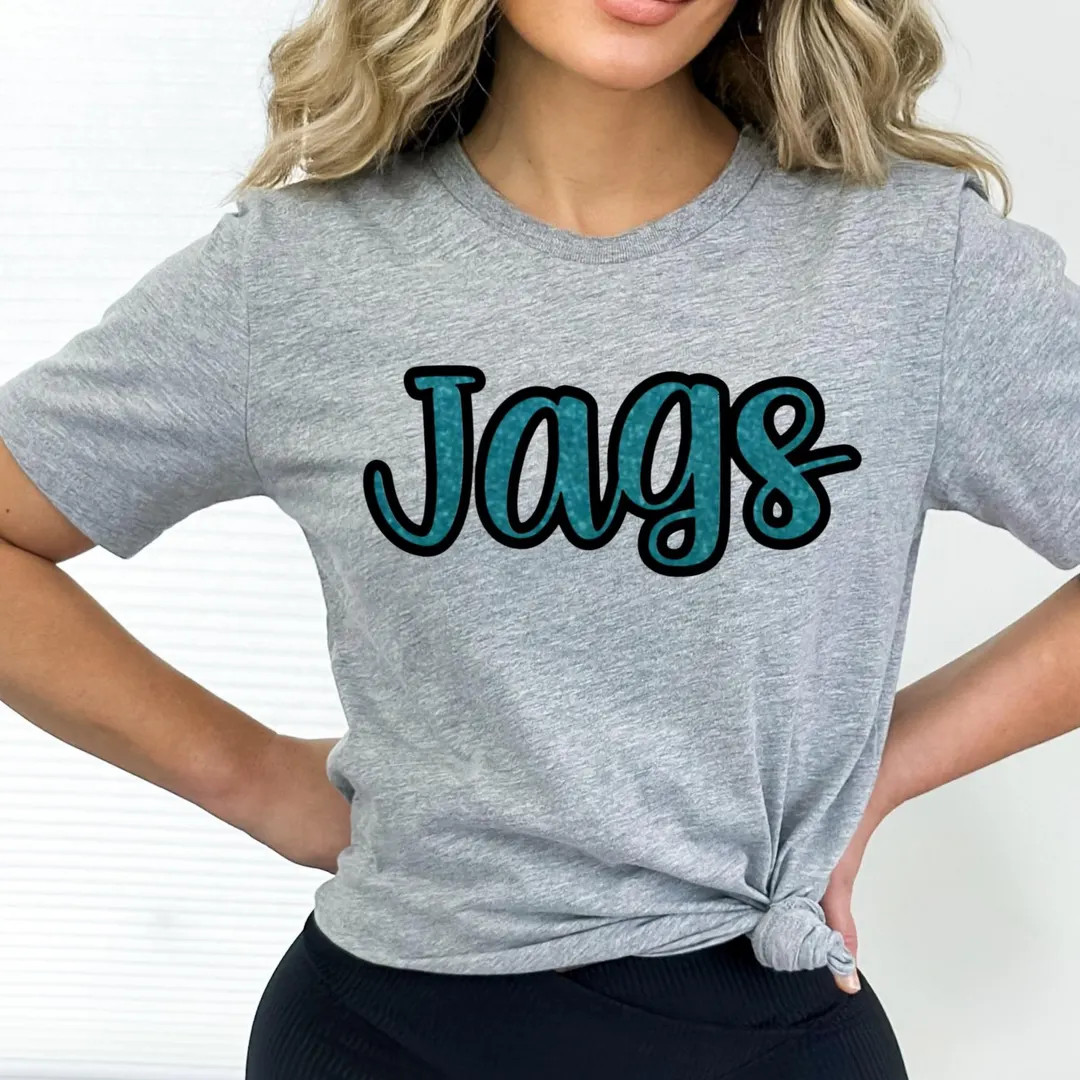 Glitter Jags Shirt, Jaguars Game Day Tee, Jacksonville Football Fan Shirt, Cute Duval County T-sh... | Etsy (US)