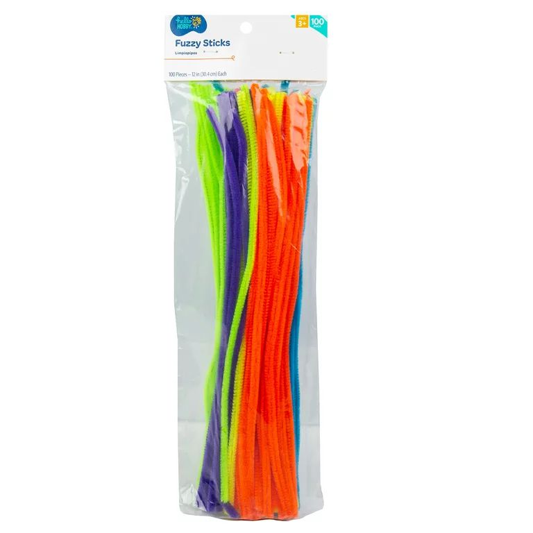 Hello Hobby Neon Fuzzy Sticks, 100-Pack - Walmart.com | Walmart (US)
