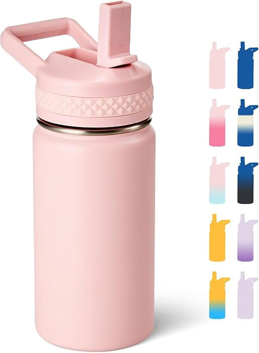 12 oz Kids Water Bottle, Toddler Water Bottle with Straw, Boys&Girls Bottle for School, 304 Stain... | Amazon (US)