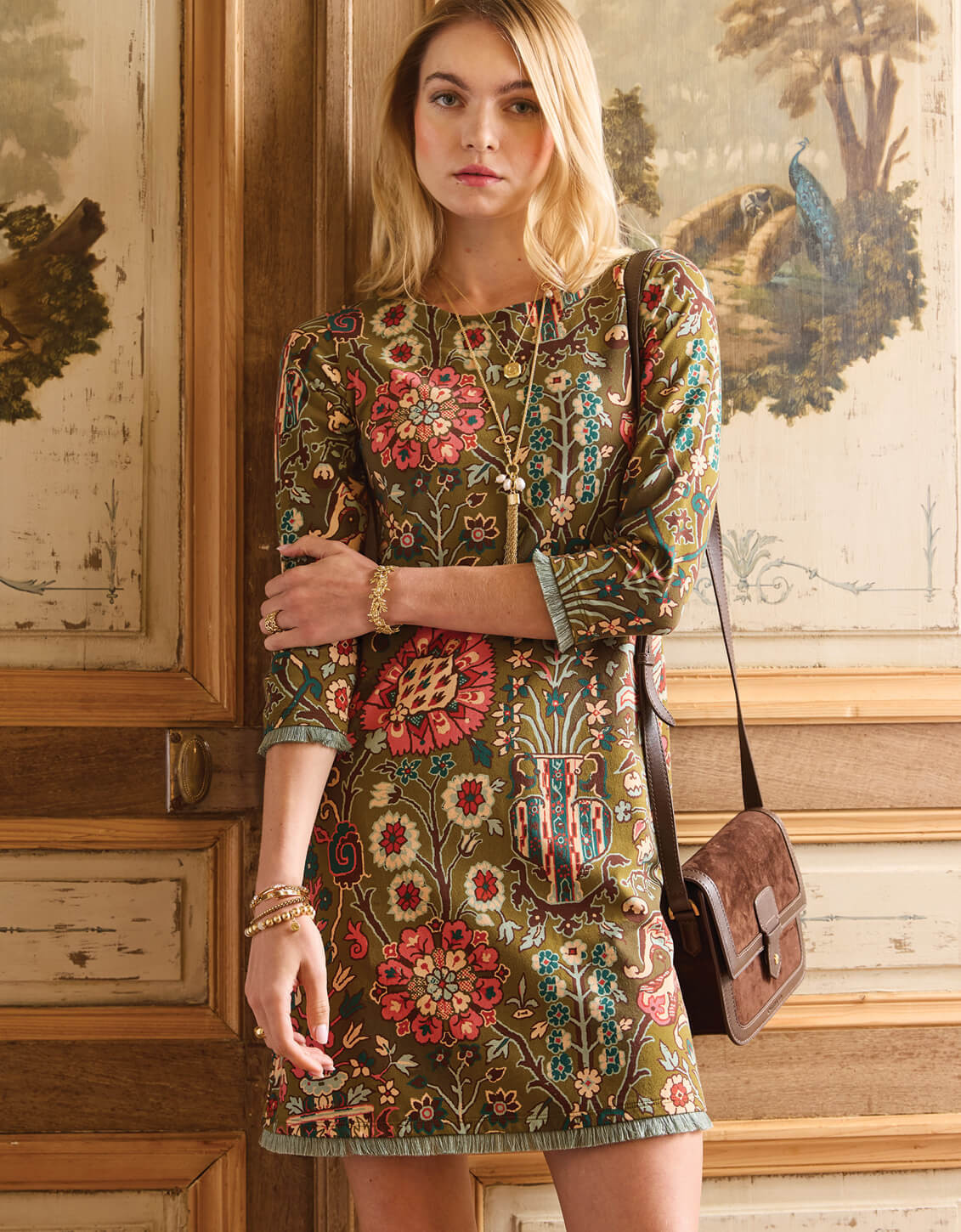 Island Fringe Dress Guerard Estate Olive | Spartina 449