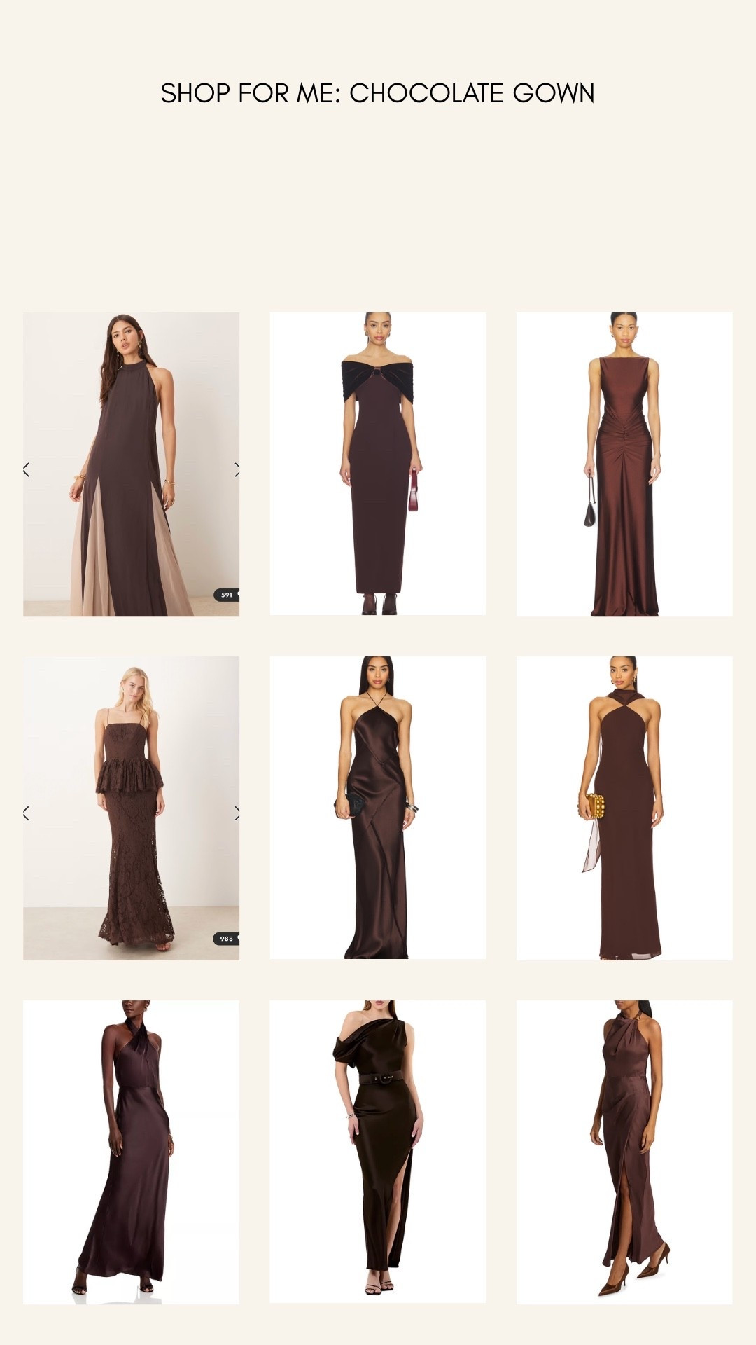 Chocolate brown gowns!!

#LTKSaleAlert #LTKWedding