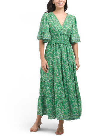 Flat Crepe Smocked Waist Maxi Dress | TJ Maxx