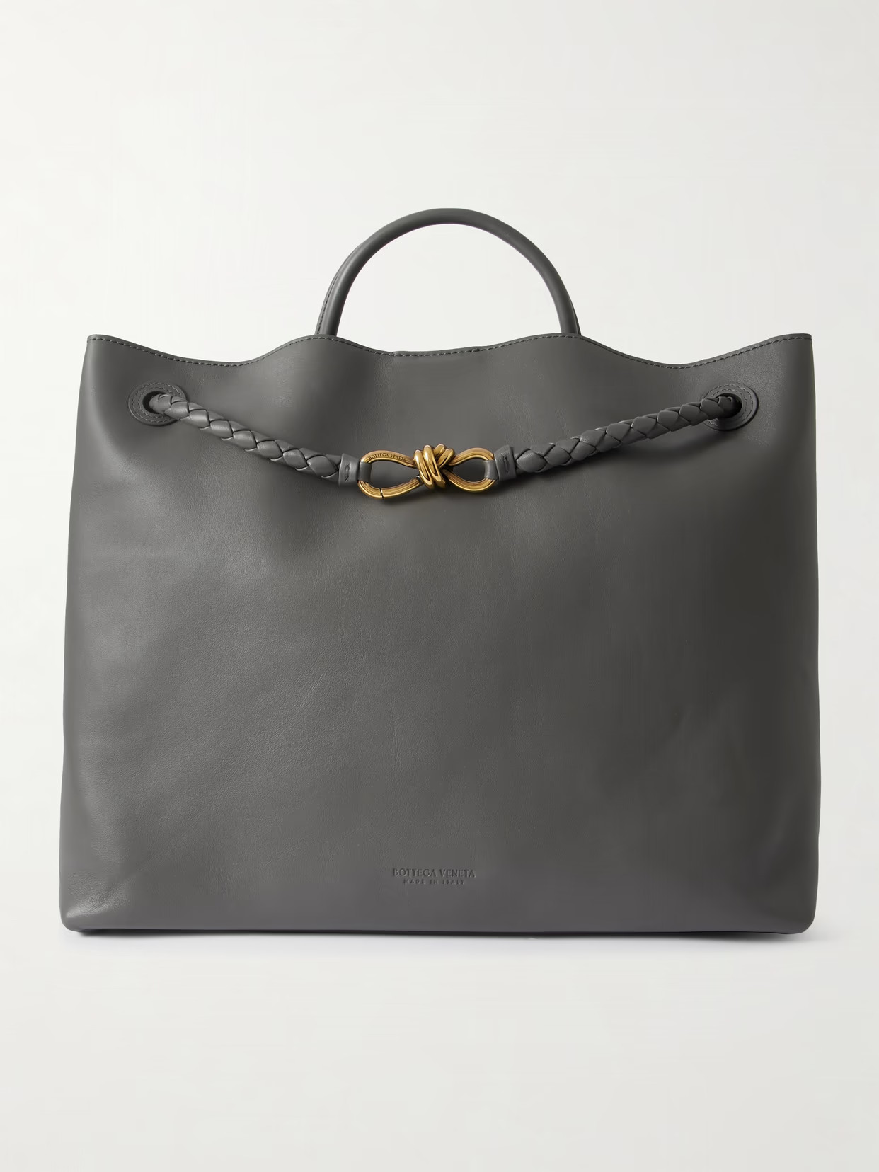 Bottega Veneta - Andiamo Large Embellished Leather Tote - Gray | NET-A-PORTER (US)