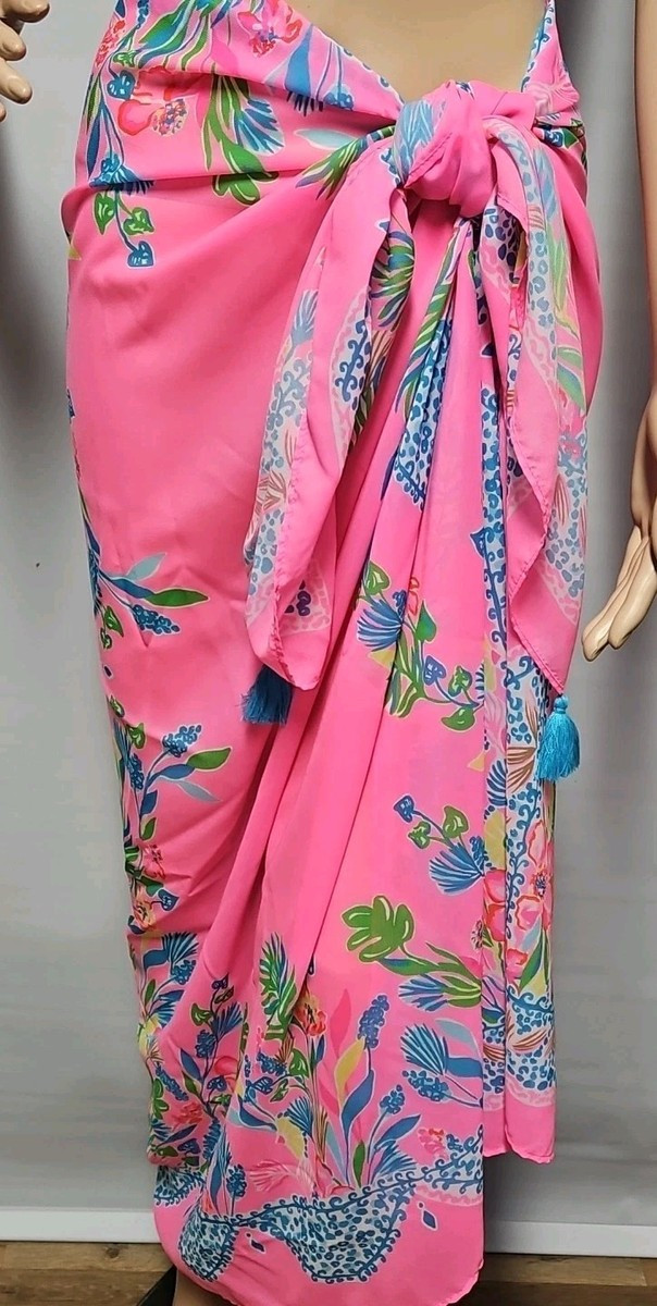 Lilly Pulitzer Pareo Havana Pink Casa Jaguar Engineered Coverup Wrap Sarong | eBay | eBay US