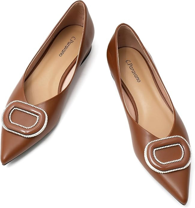 C.Paravano Women’s Flats I Slip on Ballet Flats I Pointed Toe Flats for Women I Two Tone Flats ... | Amazon (US)