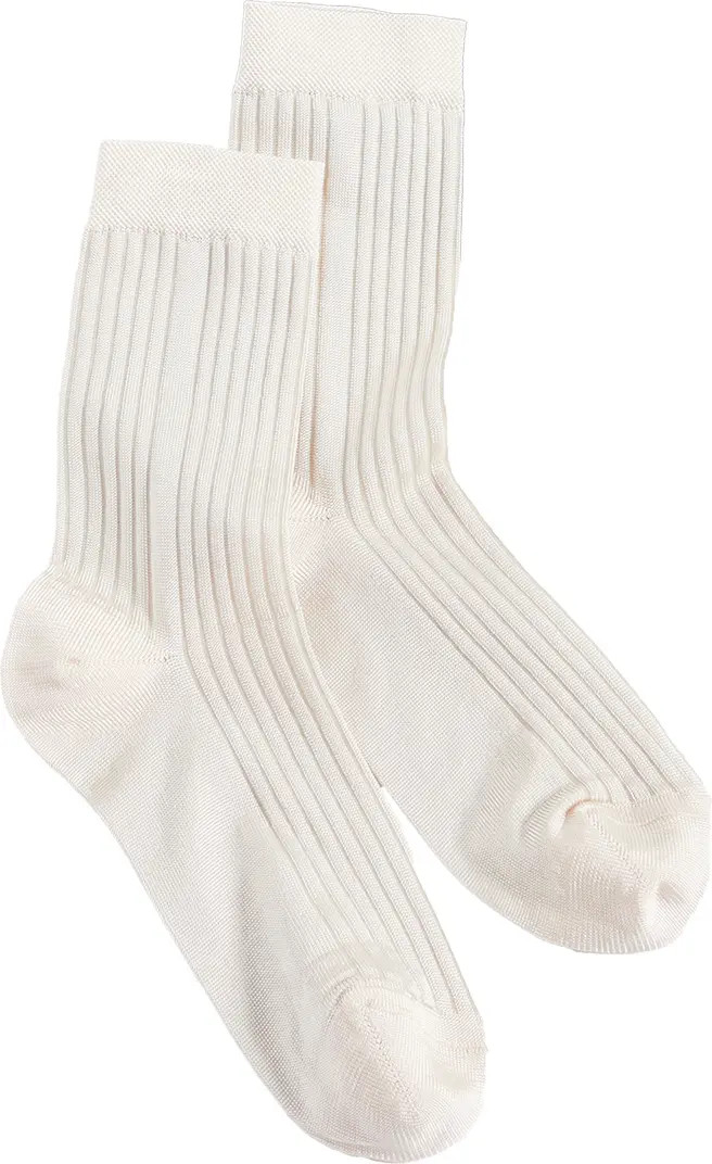 Silky Rib Crew Socks | Nordstrom