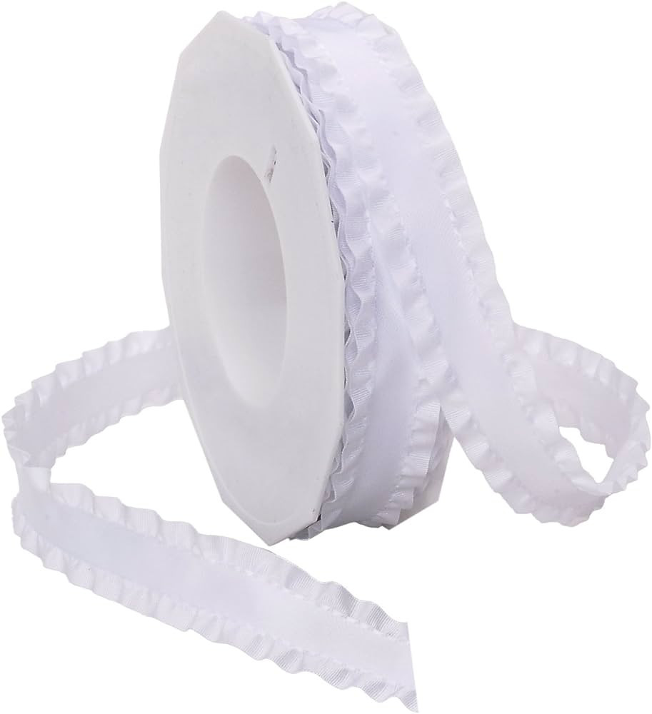 Morex Ribbon Double Ruffle Ribbon, 7/8-Inch by 16.5-Yard, White (96505/15-601) | Amazon (US)