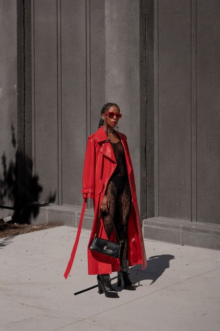 Red leather coat with sheer lace jumpsuit ❤️‍🔥

#LTKstyletip #LTKparties #LTKxPrime