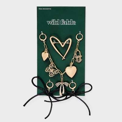 Hearts and Bows Shoe Charm Set - Wild Fable™ Gold | Target
