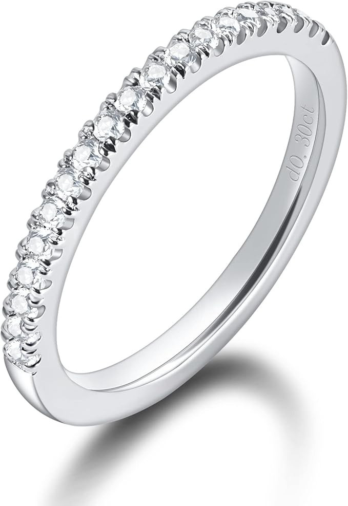 Hitlinker Moissanite Wedding Band for Women S925 Sterling Silver Moissanite Rings 0.3ct D Color V... | Amazon (US)