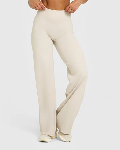 SoftMotion™ Straight Leg Pants with White Logo 
 Sand | Oner Active (UK / US)