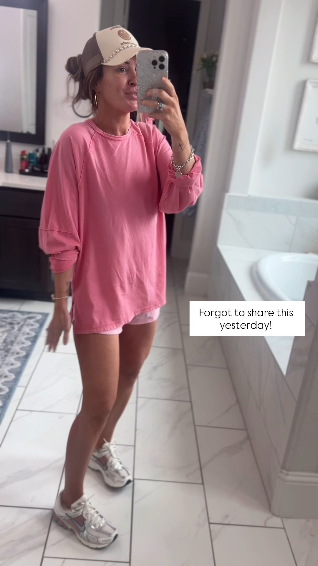 Wearing a small in the top (XS would have been better) and a XS in the shorts! Sneakers run TTS! 

#LTKActive #LTKgrwm #LTKdayinmylife