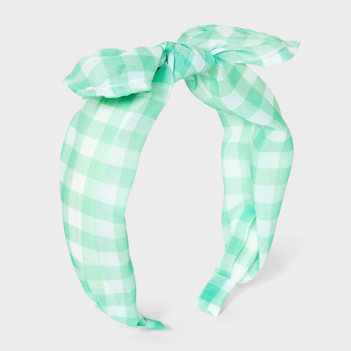 Girls' Headband Gingham with Bow - Cat & Jack™ Green | Target