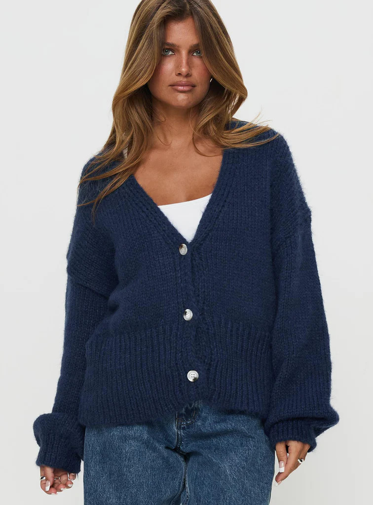 Yasmyn Knit Cardigan Royal Blue | Princess Polly US