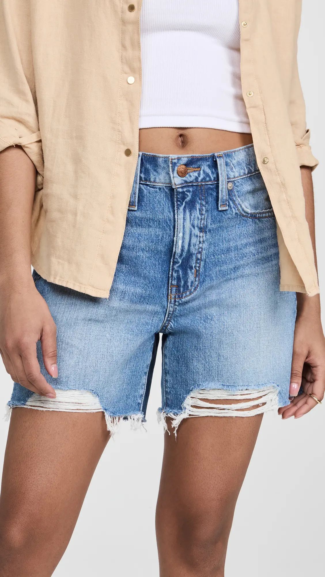 Madewell Relaxed Mid-Length Denim Shorts in Brockport Wash | Shopbop | Shopbop