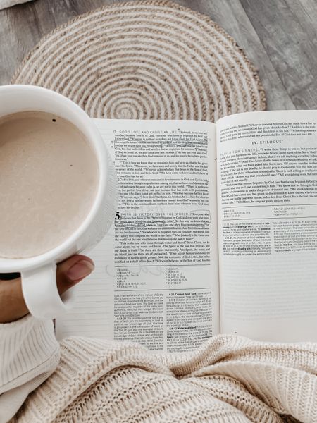 Mornings with the Word ⛅️
Sharing what you could call a cozy Bible study starter pack ~ favorite journaling Bible / throw blankets / mugs / and even coffee recommendations ☕️ 

#LTKhome #LTKGiftGuide #LTKfamily